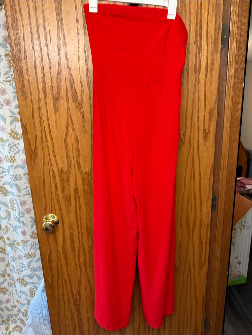 wild fable Red Strapless Wide-Leg Jumpsuit